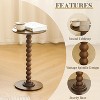Round Side Table, Small Drink Table for Small Spaces, Modern Accent Nightstand with Solid Wood Leg - 4 of 4