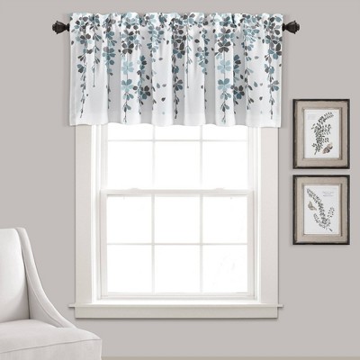 18x52 Weeping Flower Valance Navy/blue - Lush Décor : Target