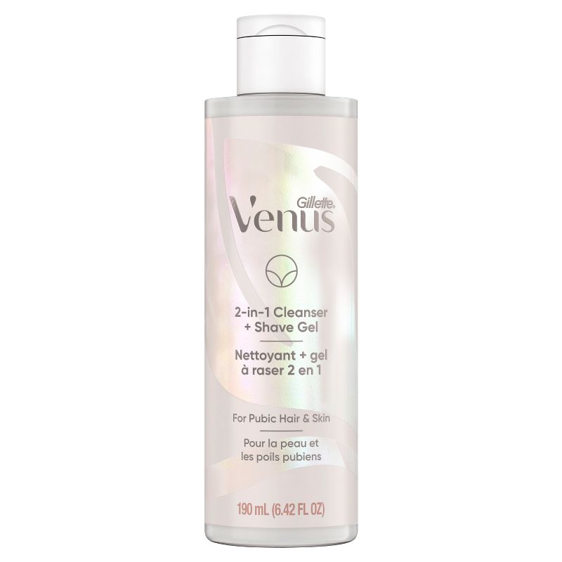 Venus for Pubic Hair and Skin Women&#39;s 2-in-1 Cleanser + Shave Gel - Unscented - 6.42 fl oz, 3 of 19