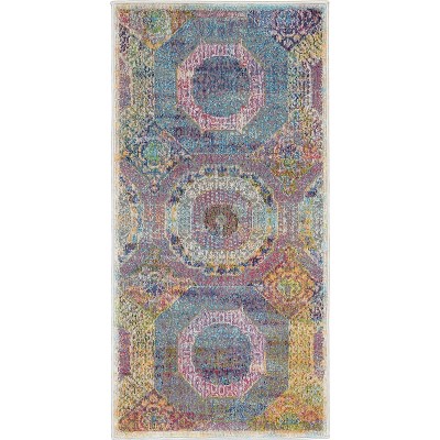 Global Vintage GLB05 Multicolor Area Rug Bohemian Vintage Tiled By Nourison