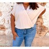 Women's Quinn Lightweight Crinkle Surplice Bodysuit- Plus - Heyson - 4 of 4
