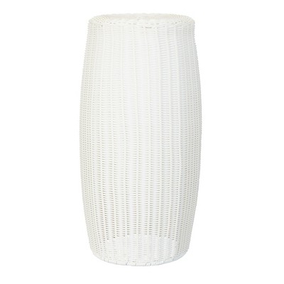 Handwoven Resin Barrel Side Table