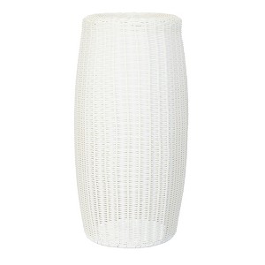 Handwoven Resin Barrel Side Table - 1 of 4