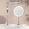 GustoWave 8" Double Sided Vanity Mirror, Makeup Mirror with Lights, Height Adjustable Lighted Makeup Mirror with 10x Magnification - 2 of 4