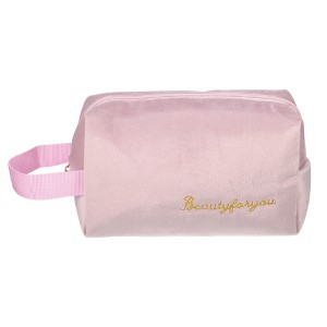 Unique Bargains Portable Flannel Travel Cosmetic Bag 1 Pc - 1 of 3