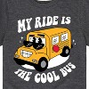 Boys' - Instant Message - Back To School My Ride Is The Cool Bus Short Sleeve Graphic T-Shirt - 2 of 4