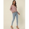 Seta T Women's V Neck Waffle Knit Long Sleeve Casual Tunic Blouses - 3 of 4