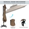 Okak 10 Ft 2-Tier Cantilever Patio Umbrella,Square Offset Umbrella for Patio,Hanging Umbrella Outdoor with Crank,Cross Base,Brown - 4 of 4