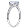 EVERLY JEWELRY | Sterling Silver 0.07 CT Diamond TW And 1 CT TGW Aquamarine Fashion Ring - 2 of 4