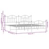 vidaXL White Metal Bed Frame with Headboard and Footboard - Sturdy Steel Construction - 3 of 4