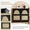 Mid-Century Shoe Cabinet with 4 Rattan Flip Drawers,42" Narrow Entryway Shoe Organizer with Hooks for Small Spaces-Baofuwish - 3 of 4