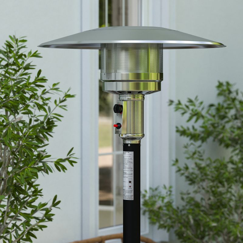 Merrick Lane Stainless Steel 7.5' Tall 40,000 BTU Outdoor Propane Patio Heater with Wheels, 5 of 13