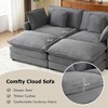 149.6" Modern Sofa Modular Sofa Couch Upholstered Corduroy L-Shape Sectional Sofa with Side Storage Pockets for Living Room, Beige - 4 of 4