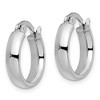 Black Bow Jewelry 4mm x 16mm (5/8 Inch) Polished 14k White Gold Domed Round Tube Hoops - 2 of 4