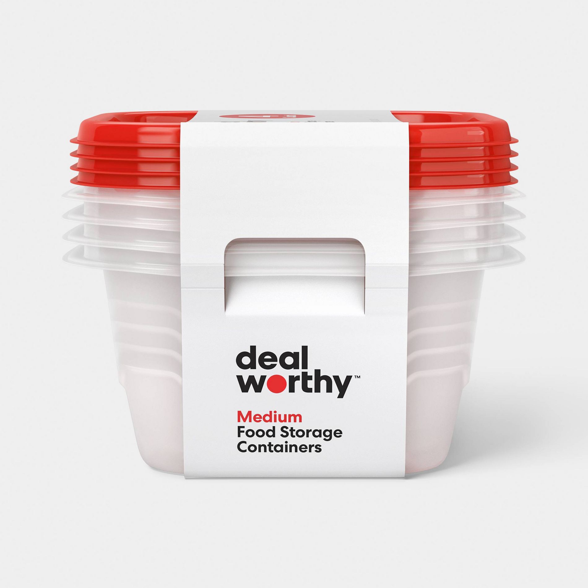 Medium Square Food Storage Containers - 42oz/4ct - Dealworthy™