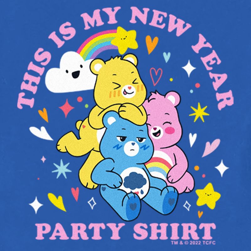 Care Bears My New Year Party Shirt  T-Shirt - Royal Blue - 4T, 2 of 4