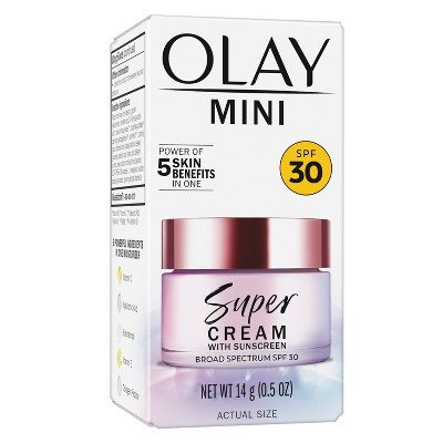 Olay Super Cream Ultra Lightweight Facial Moisturizer Sunscreen - SPF 30 - 0.5oz: For Sensitive Skin, With Niacinamide, With Vitamin E