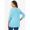 Woman Within Plus Size Perfect Three-Quarter Sleeve V-Neck Tee - 3 of 4
