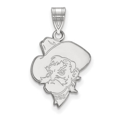 Black Bow Jewelry 14k White Gold Oklahoma State Cowboys NCAA Large Pendant