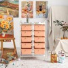 Tangkula 10 Drawers Rolling Cart Classroom Organizers Storage Cart with Wheels for Office Home School Supplies Tool Craft Art Paper Peach Fuzz - 3 of 4
