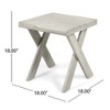 CAVINAS Teak Acacia Wood Outdoor Side Table with Classic Cross Base, Rustic Patio End Table, 18" Square Outdoor Sofa Table - 4 of 4