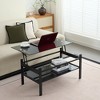 Glass Lift Top Coffee Table with 2-Layer Tempered Glass and Metal Frame, Modern Living Room Table - 4 of 4