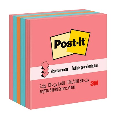 Post-it 5pk 3" x 3" Pop-Up Notes 100 Sheets/Pad - Neon