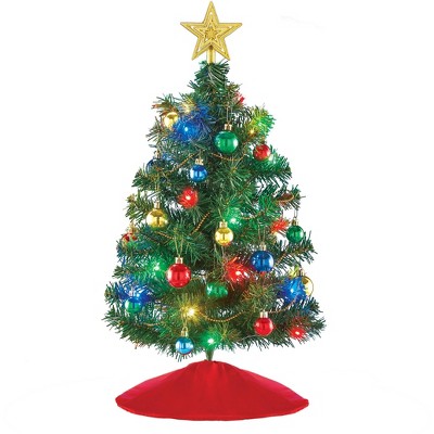 Collections Etc 24-inch LED Lighted 20-Piece Tabletop Tree Set 14 X 14 X 2