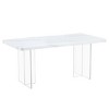 NicBex Dining Table 66.9" Modern Dining Table with Striped MDF Tabletop and Acrylic Legs for Kitchen, Dining Room - 4 of 4