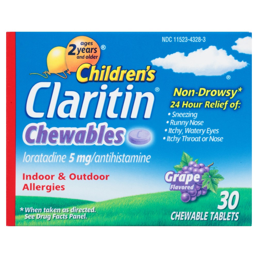 UPC 041100810748 product image for Claritin Children's Allergy Relief Chewable Grape Tablets - 30 Count | upcitemdb.com