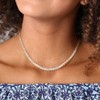 EVERLY JEWELRY | Yellow Plated Sterling Silver 33.00 CT TGW Created White Sapphire Necklace, 17-inch - 4 of 4
