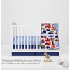 Bacati - Transportation Blue Navy Green Red Orange 3 pc Crib Bedding Set - 3 of 4