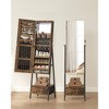 SONGMICS LED Jewelry Cabinet Standing Lockable Jewelry Armoire with Full-Length Mirror Jewelry Organizer Box - 3 of 4