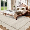 Scalloped Machine Washable Non-Slip Bordered Rug Non-Shedding Soft Low Pile Modern Accent Rugs - 3 of 4