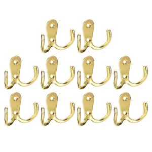 Unique Bargains Wall Zinc Alloy Double Prong Retro Hooks for Hanging - 1 of 4