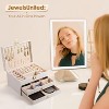 3 Layer Jewelry Box, Lockable Jewelry Holder Organizer with Jewelry Drawer - 2 of 4