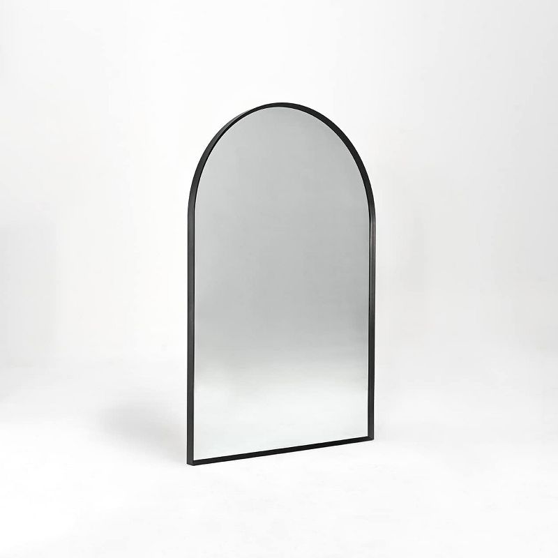 Serio 30"x 20" Arch Top Aluminum Alloy Framed Rectangular Bathroom Mirrors - The Pop Home, 2 of 10