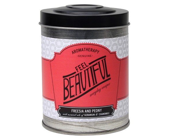 8.6oz Lidded Tin Jar Candle Feel Beautiful - Aromatherapy