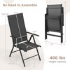 Costway 2 PCS Patio Folding Dining Chair with 7-Level Adjustable High Backrest for Garden Brown/Black - image 4 of 4