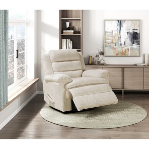 Microfiber Swivel Glider Recliner Chair with Plush Comfort and Removable Seat Back - 1 of 4