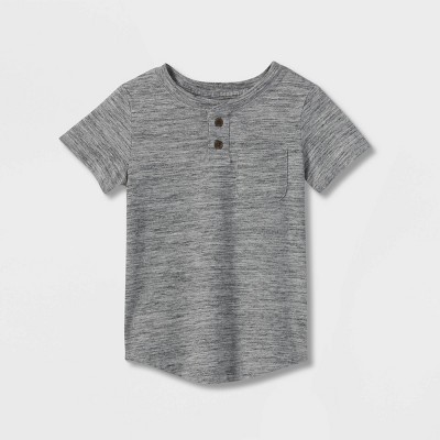 Toddler Boys' Jersey Knit Short Sleeve Henley T-Shirt - Cat & Jack™ Gray