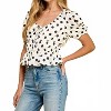 Women's Polka Dot Print Scoop Top - TCEC - 4 of 4