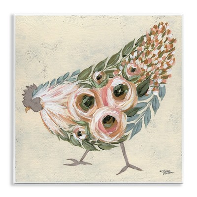 Stupell Industries Vintage Chicken with Floral Body, 12" x 12"