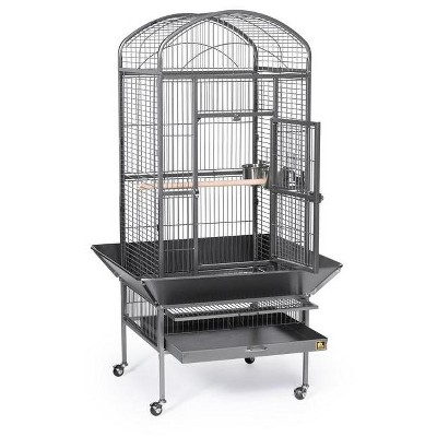 Large Black Dome Top Bird Cage with Stand