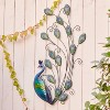 LuxenHome Blue and Green Peacock Metal and Glass Wall Decor, Indoor and Outdoor Decor.. - 2 of 4