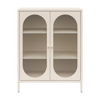 Luna Short 2 Door Accent Cabinet with Fluted Glass - Mr. Kate