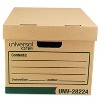 Universal Recycled Heavy-Duty Record Storage Box, Letter/Legal Files, Kraft/Green, 12/Carton - 3 of 4