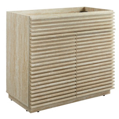 Modway Render 36" Bathroom Vanity Cabinet – Faux Travertine Top, Wall-Mount Sink Cabinet (Sink Basin Not Included)