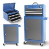 3-Drawer Rolling Tool Box with Wheels, Tool Box with Large Storage Compartments and Adjustable Shelves - 2 of 4