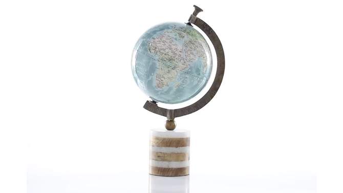 16&#34; x 9&#34; Geographic Globe with Wood and Marble Base Blue/Green - Olivia &#38; May, 5 of 8, play video